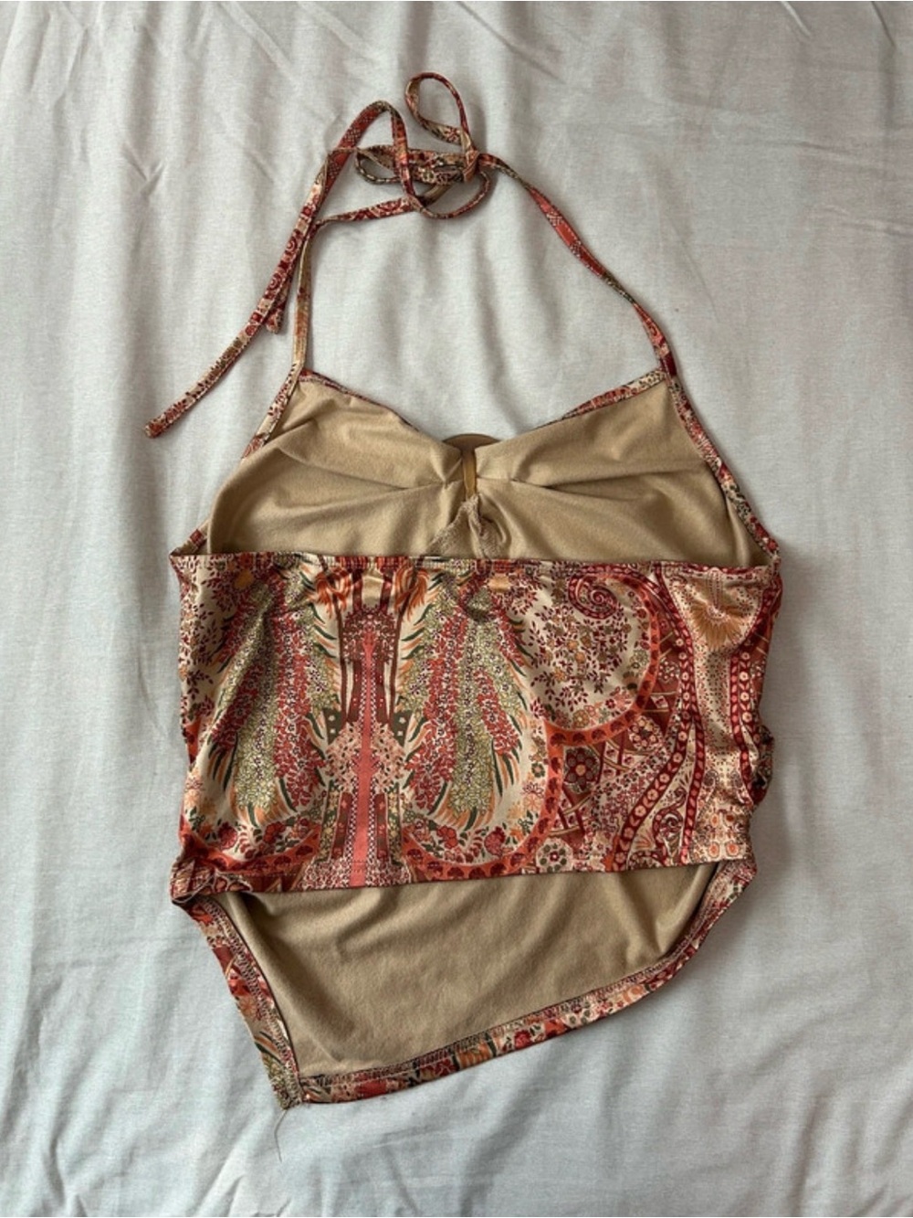 Women’s Paisley Print Halter Bag - Rust Multi - Picture 2 of 4